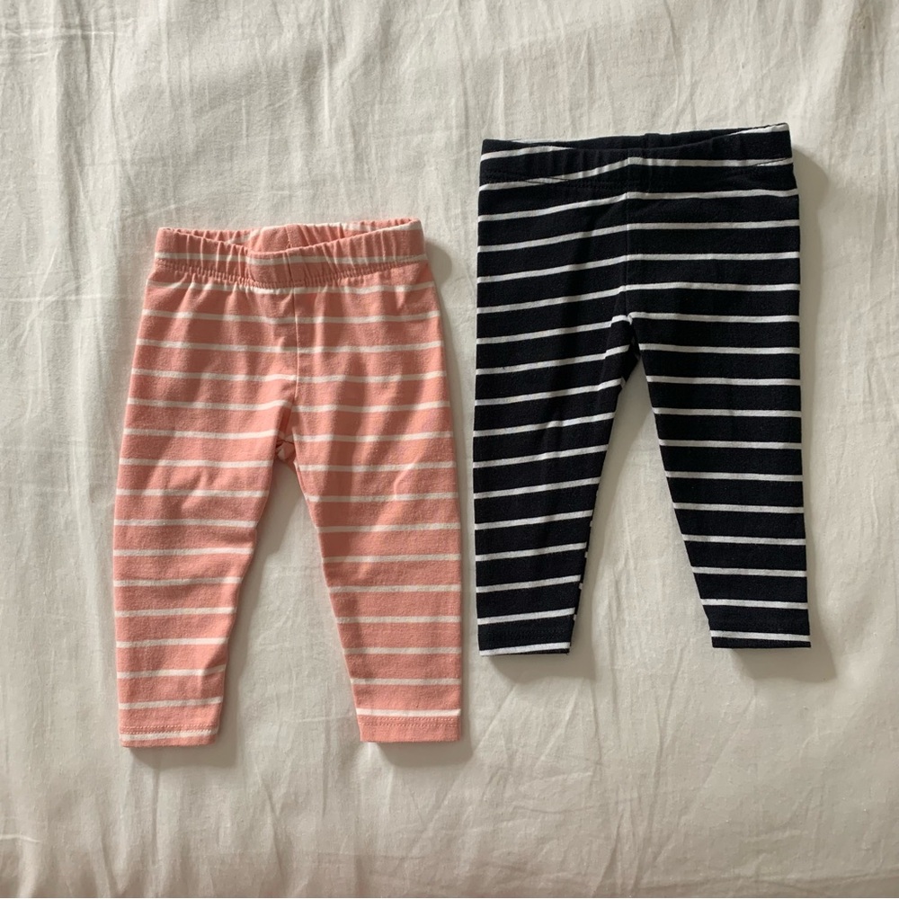 Garanimals Baby Leggings Bundle - Striped Pink & Black (0-3M)